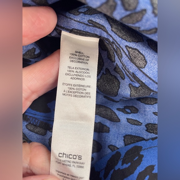 Chico’s Effortless Rita LS Enamel Blue Shirt - Picture 9 of 9